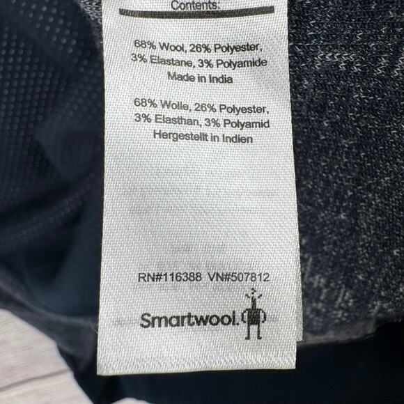 Smartwool Intraknit Merino Tech 1/2 Zip Hoodie Mens Medium Navy Blue - Picture 8 of 14